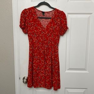 Red Floral (a new day) Short Sleeve Dress